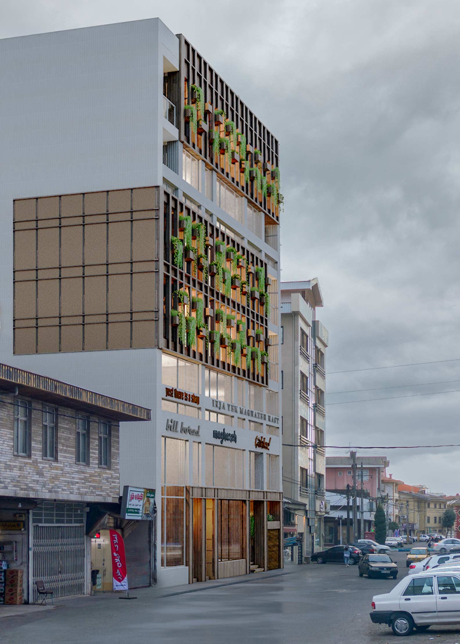 render 2, facade design of Guilan Nezam T.A.M