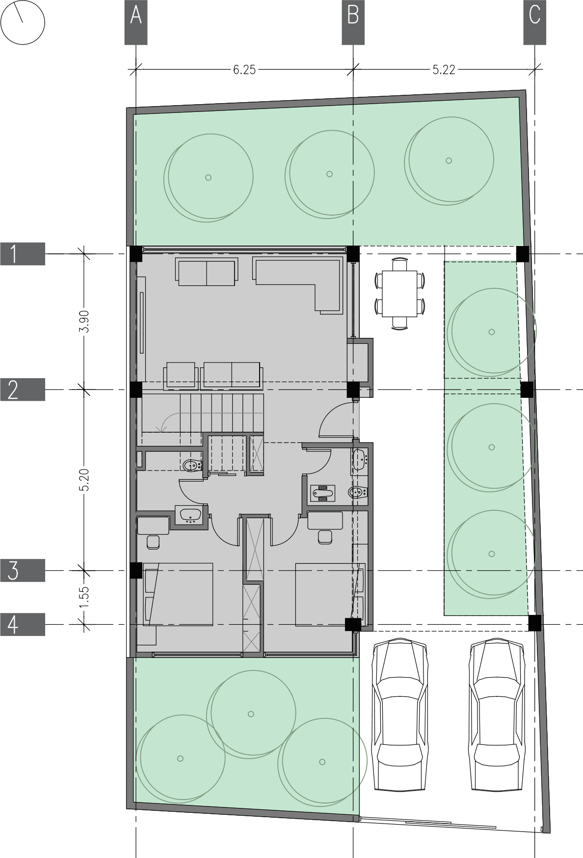 ground floor plan , a villa near a neighbour