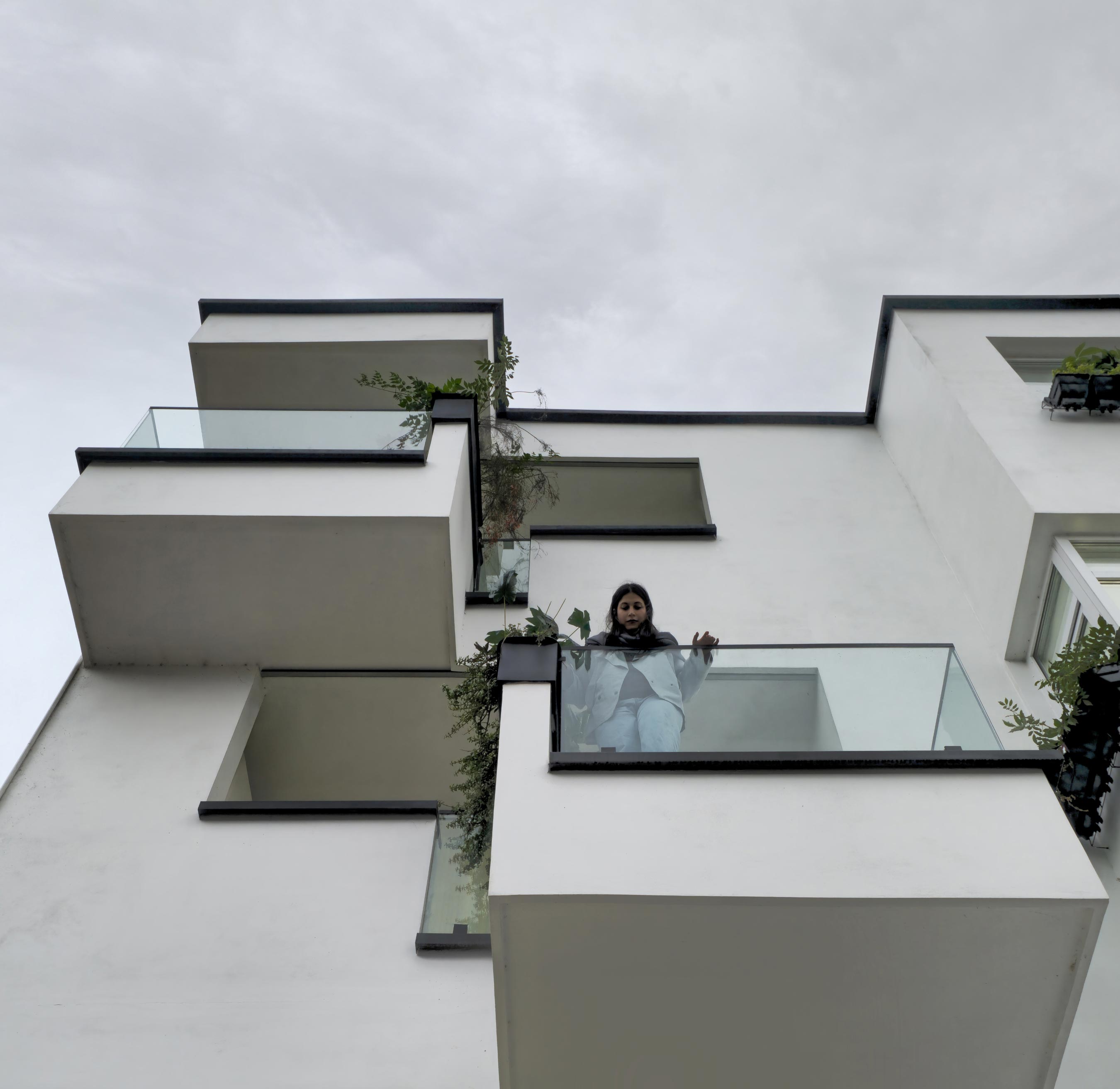 close up exterior picture, balcony, an apartment near anzali