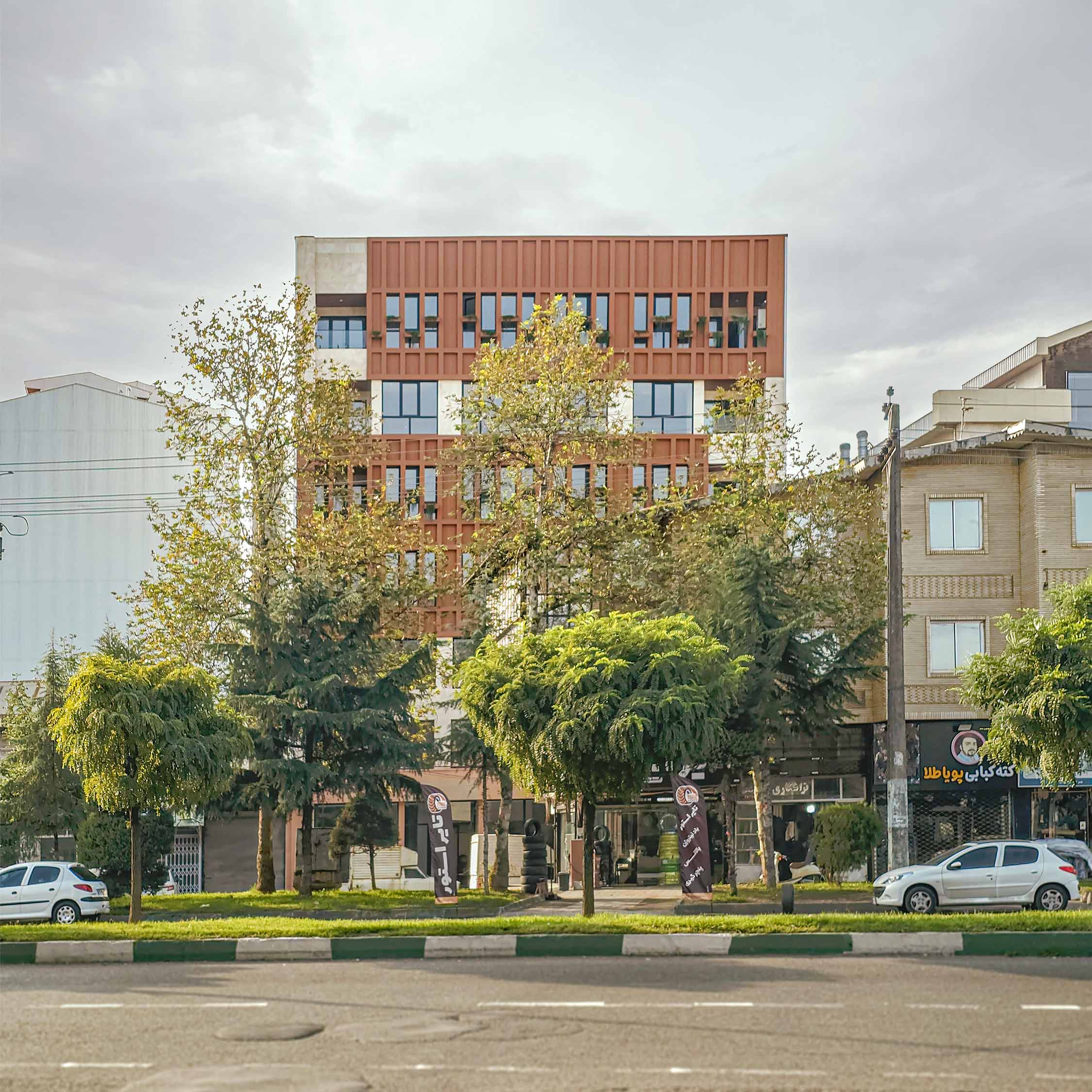 constructed, Facade design of Guilan Nezam T.A.M