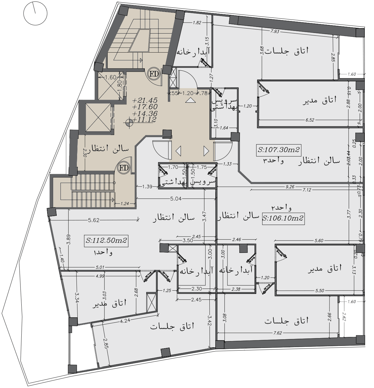 typial official floor plan ,facade design of Guilan Nezam T.A.M