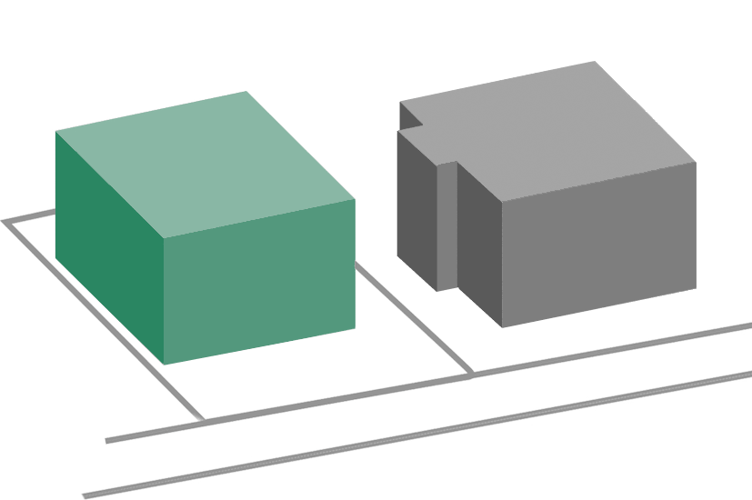 diagrm 1, a villa near a neighbour